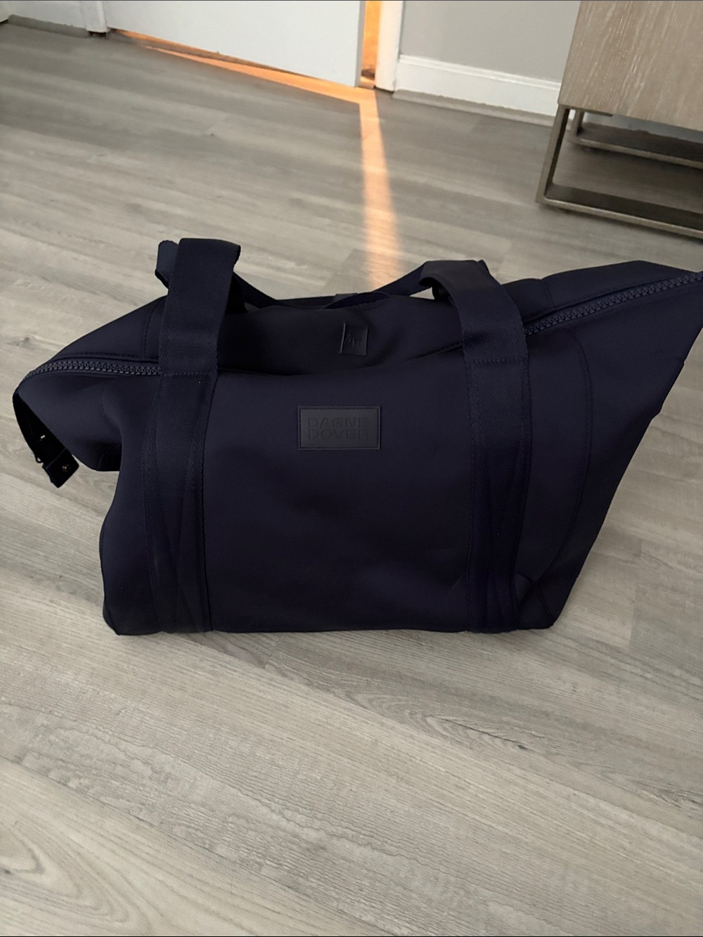 Dagne Dover Navy Travel Duffel Bag - Slim Carry Tote
